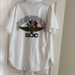 Indianapolis 500 White Men's Shirt logo 7 brand 100% cotton